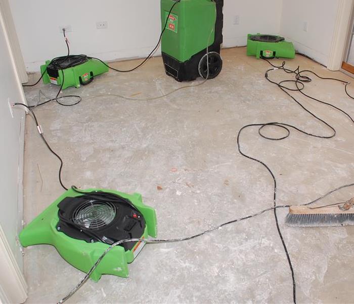 SERVPRO equipment on a concrete floor