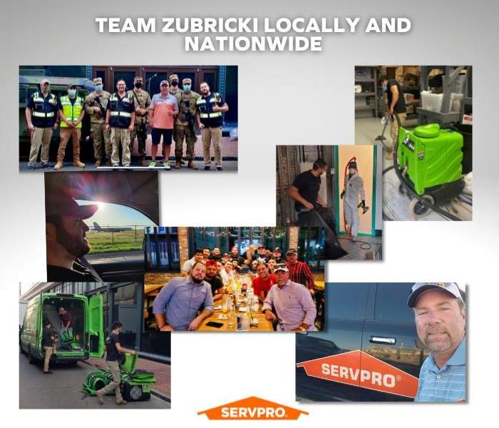collage of SERVPRO crews and stuff